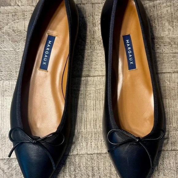 Margaux Black Point Toe Ballet Flat 39.5 New With Box - Picture 7 of 11